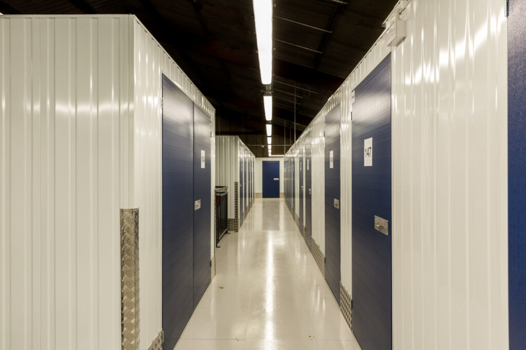 Corridor of Clark & Rose indoor storage units